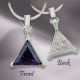 Reversible Triangular Gemstone Pendant with 1 Diamond