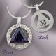 Reversible Triangular Gemstone Pendant with 5 Diamonds